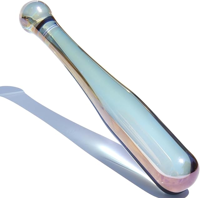 Glass Butt Plug Anal Dildo Baseball Bat Shaped Pleasure G-spot Wand Double Ended Dildo Fetish Masturbation Sex Toy Prostate Massager for Men Women Aurora - Purple TJIJP (L)