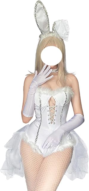 Women Bunny Bodysuit Furry Sexy Teddy Lingerie Costume Naughty Kawaii One Piece Cosplay Outfit