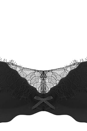 Lace Bras for Women Sheer Balconette Underwire Unlined Everyday Bras Bow Lingerie Sexy Solid Cute Gather Bralettes