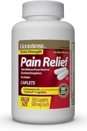 GoodSense Extra Strength Pain Relief, Acetaminophen Caplets, 500 mg, 500 Count