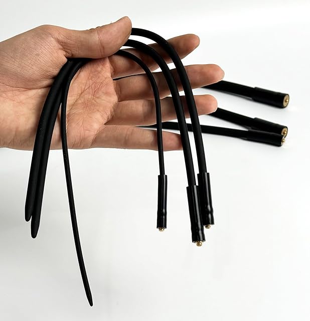 Electric-Shock Urethral Sounds Silicone Catheter Stretching E-stim Penis Plug Dilator SM Sex Toy (3PCS: 3+4+5mm)