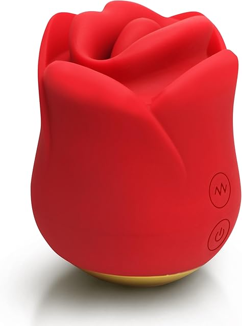 LICKGASM Sweet Kiss Kissing & Vibrating Clitoral Stimulator for Women, & Couples 3 speeds and 7 Patterns Seductive Kissing Wateproof and Rechargeable, Silky Silicone 2 Pieces, Red