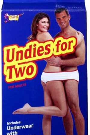 Forum Novelties 3907 Undies for Two - Valentine's Day Gift, Fun Fundie Underwear Panties for Halloween Parties & Holidays,1 pack, One Size, White
