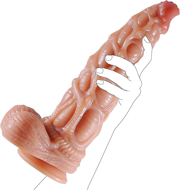 ferch 136 Inch Realistic Girth Huge Thick Dildo, Real Skin Dual Density Silicone Monster Dildo with Strong Suction Cup for Hands-Free Play, G-spot Dildo Anal Sex Toys for Men Women