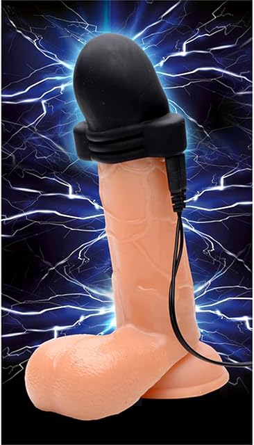 BDSM Penis Sex Toys for Men E-Stim Penis Head Teaser Silicone Glans Stimulator Glans Trainer Massager Cock Sheath Penis Extender Electric Shock Male Masturbator Dick Bondage Toys Adult Sex Toy