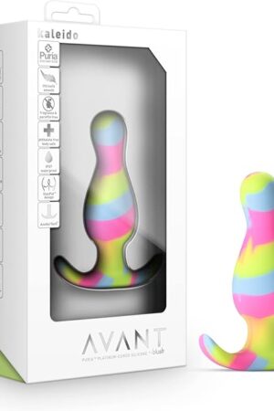 Blush Avant Kaleido 3.5" Silicone Anal Plug - Tapered Head StayPut Design, AnchorTech Base - Ultrasilk Smooth, Body-Safe, Entry-Level Butt Plug Adult Sex Toy for Women, Men & Couple - (Multicolored)