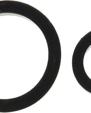 Doc Johnson Titanmen Silicone Cock Rings Double Pack, Black