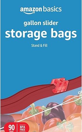 Amazon Basics Slider Gallon Food Storage Bags, BPA Free, 90 Count