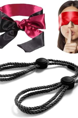 BDSM Bondage Sex Toys Restraints Set, Couples Sex Toy Handcuffs Adjustable Sex Cuffs Sex Restraints Straps 1PCS & Blindfold Bondage Eye Mask Satin Mask,BDSM Kit Sex Games Sex Toys for Women Couples