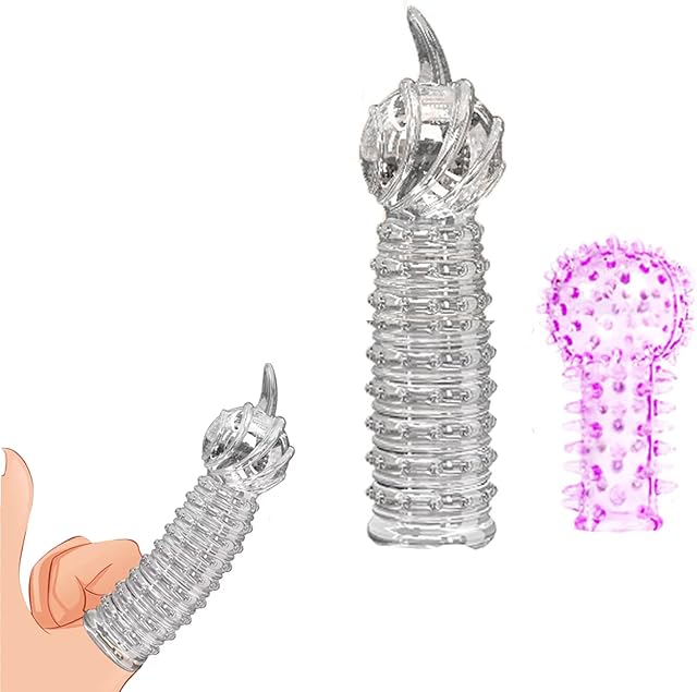 Finger Sleeve Accessories Adult Sex Toys, Reusable Sleeve Women Sex Toys for Masturbation Clitoral G-Spot Stimulator, 2Pcs Soft Silicone Sleeve Sex Things for Couples Knky, Anal Sex Toys for Couples