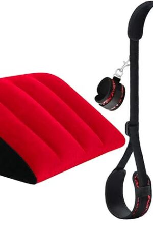 BDSM Sex Restraints with Sex Inflatable Ramp Pillow Cushion,Legs Sex Bondage with Neck to Ankle/Thigh Cuff,Adjustable Sex SM Bondaged Restraints Set for Couples Women Men