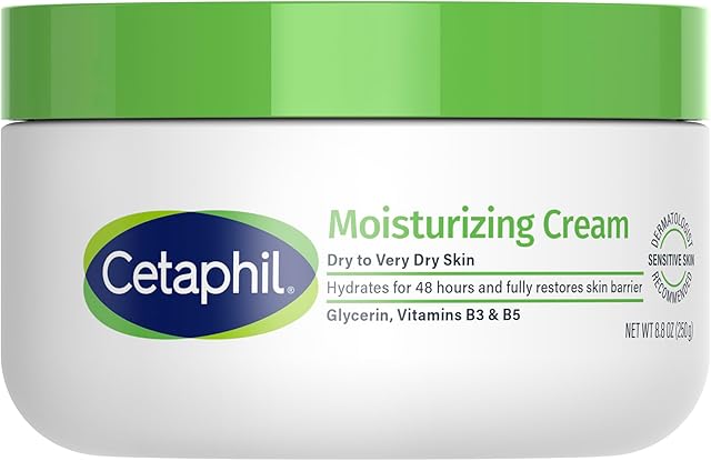 Cetaphil Face & Body Moisturizer, Hydrating Moisturizing Cream for Dry to Very Dry, Sensitive Skin, NEW 88 oz, Fragrance Free, Non-Comedogenic, Non-Greasy (Packaging May Vary)