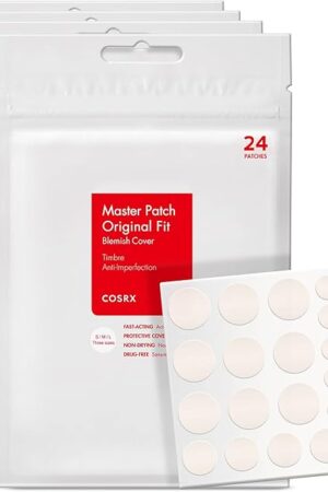 COSRX Acne Pimple Patch (96) Absorbing Hydrocolloid Original 3 Size Patches for Blemishes and Zits Cover, Spot Stickers for Face and Body, Not Tested on Animals