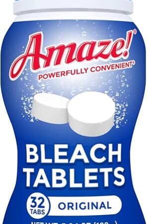 AMAZE Ultra Concentrated Bleach Tablets [32 tablets] - Original Scent - for Laundry, Toilet, and Multipurpose Home Cleaning No Splash Liquid Bleach Alternative