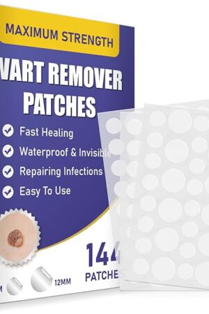 WABRINY Maximum Strength Wart Remover Patches, Fast & Easy Operate Hydrocolloid Waterproof Invisible Sticker, Skin Care Removal Patches for All Skin Types, 144pcs-G3