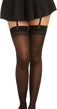 Women's Sheer Thigh High Stockings with Backseam, One Size