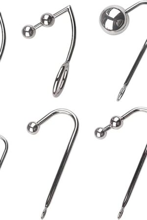 Anal Butt Plug Stainless Steel Anal Hook Prostate Massage Butt Plug with Ball Metal Masturbation Fetish Sex Toys for Men Women Gay