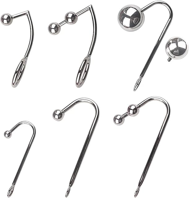 Anal Butt Plug Stainless Steel Anal Hook Prostate Massage Butt Plug with Ball Metal Masturbation Fetish Sex Toys for Men Women Gay