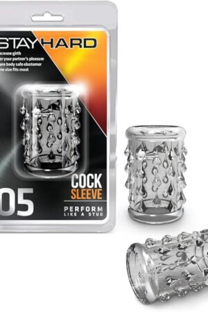 Blush Novelties Sex Toy - Stay Hard Cock Sleeve 05  Soft Teardrop Texture Penis Sleeves for Added Girth & Pleasure  Use on Penis, Dildo, or Vibrator  Stackable for Stronger, Longer Erection  Clear