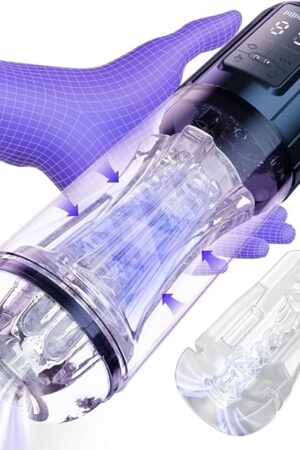 Automatic Sucking Male Masturbator Cup - Blowjob Sex Toys for Men with 9 Suction & 9 Vibration Modes, 3D Texture & LED Pocket Pussy Automatic Adult Male Sex Toy Stroker Penis Pump Enlarger