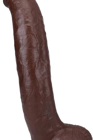 Doc Johnson Signature Series - Brickzilla - 13 Inch ULTRASKYN Dildo with Removable Vac-U-Lock Suction Cup - F-Machine & Harness Compatible - for Adults Only, Chocolate