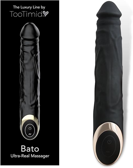 Bato Ultra Real Powerful Rechargeable Dildo Vibrator Black