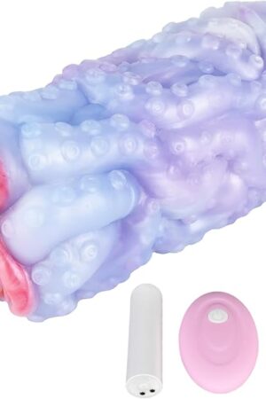 2 Styles of Soft Silicone Tentacle Male Masturbator Cup with 2 Channels, Fantasy Men Stroker Masturbator Cup Adult Sex Toy for Men - with Vibrator
