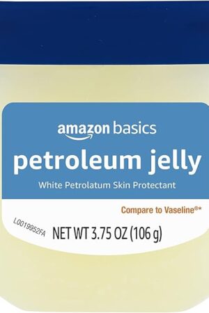 Amazon Basics Petroleum Jelly White Petrolatum Skin Protectant, Unscented, 3.75 oz, 1-Pack, (Previously Solimo)