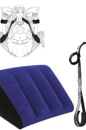 2 in 1 Set Sex Furniture Set Sex Bondage Restraints Kit with Sex Pillow,Sex Wedge Leg Sex Sling Position Ramp Inflatable Cushion, Couples Sex Toys Bed Restraints Adult Sweater h8