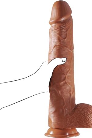 15.55 inch XXXL Brown Realistic Dildo, with Strong Suction Cup for Hands-Free Play, for G-Spot Dildos Anal Sex Toys for Men Women and Couple, Brown Massive Penis with Big Balls