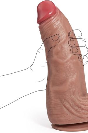 287" Diameter Big Dildo with Strong Suction Cup, Small Glans Thick Huge Realistic Dildo for Anal Play, Fake Penis Adult Sex Toy for Vagina Anal G-spot Stimulate Quick Orgasm (Flesh)
