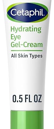 Cetaphil Hydrating Eye Gel-Cream, With Hyaluronic Acid, 05 Fl oz, Brightens and Smooths Under Eyes, 24 Hour Hydration for All Skin Types, (Packaging May Vary)