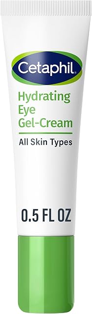 Cetaphil Hydrating Eye Gel-Cream, With Hyaluronic Acid, 05 Fl oz, Brightens and Smooths Under Eyes, 24 Hour Hydration for All Skin Types, (Packaging May Vary)