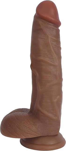Jock Dark Bareskin Dildo with Balls - 10 Inch