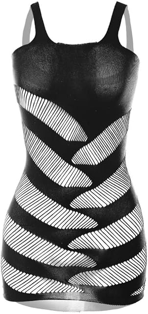 High-Elastic Women Fishnet Lingerie Mesh Chemise Babydoll Mini Dress Bodysuit One Size