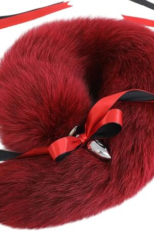 Anal Sex Toys Buttplug - Fox Tail Set Anal Toy Butt Plug Tail Anal Plug Adult Toys, Stainless Steel Plug Butt Toys Sex Toys for Women Men Couple-Dark Red-100cm in Length||4.0CM Anal Plugs