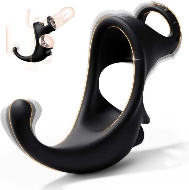 Vibrating Cock Ring with Removable Bullet Anal Vibrator Butt Plug,Silicone Penis Rings Male Sex Toys with 10 Vibration,Penis Sleeve Erection G-Spot Vibrators Adult Couples Sex Toys & Games for Men