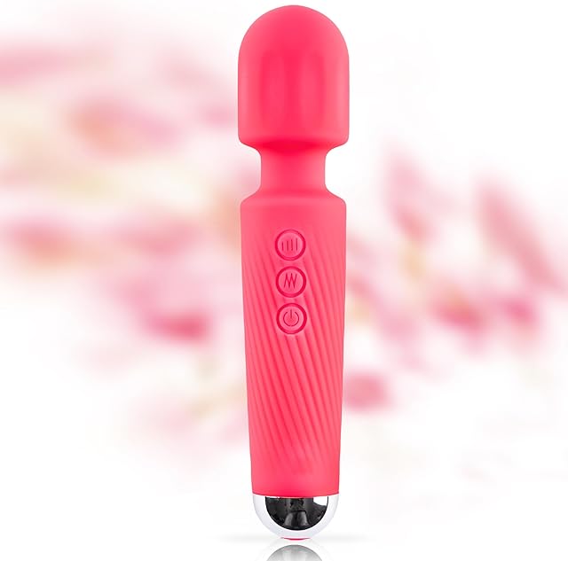 Vibrator Wand Sex Toys,Clit Stimulator Vibrators,Vibrator for Woman,Wand Massager Sex Toy,20 Patterns,8 Speeds of Pleasure,Quiet Adult Sex Toys,Waterproof, for Women Partner Play Gifts (Hot Pink)