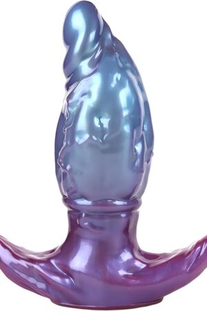 Alien Anal Plug with Anchor Base, Soft Silicone Penis Head Butt Plug, Waterproof Vibrant Colors Adult Sex Toys for Men and Women Perfect for Anal Play (Large)