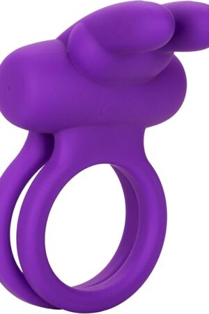 Adam & Eve Silicone Rechargeable Rockin' Rabbit Enhancer Clitoral Stimulator for Him and Her Dual Silicone Rings 7 Functions of Vibration Waterproof Couples Ring Rechargeable Vibrating Toy