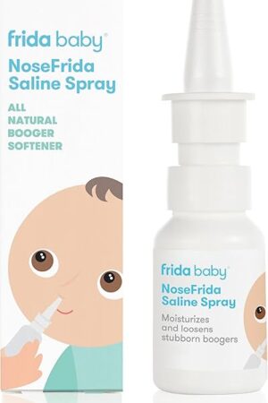 Frida Baby NoseFrida Saline Mist Spray, Baby Saline Nasal Spray Decongestant for Allergy Relief and Congestion Relief to Soften Nasal Passages, 068 floz