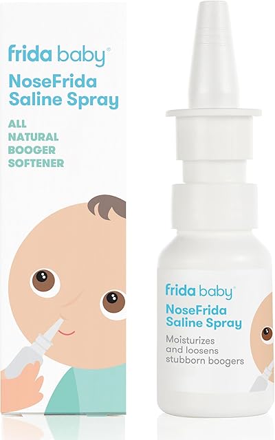 Frida Baby NoseFrida Saline Mist Spray, Baby Saline Nasal Spray Decongestant for Allergy Relief and Congestion Relief to Soften Nasal Passages, 068 floz