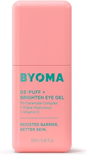 BYOMA De-Puff + Brighten Eye Gel - Lightweight Gel Eye Cream for Dark Circles, Puffiness & Wrinkles - Under Eye Cream With Hyaluronic Acid & Vitamin C - Barrier Repair Skincare - 068 fl oz