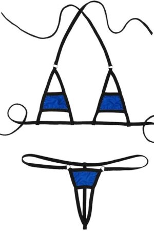 Women Sexy Halterneck Swimsuit Hollow Micro G String Thong Bikini Sexy Lingerie Set