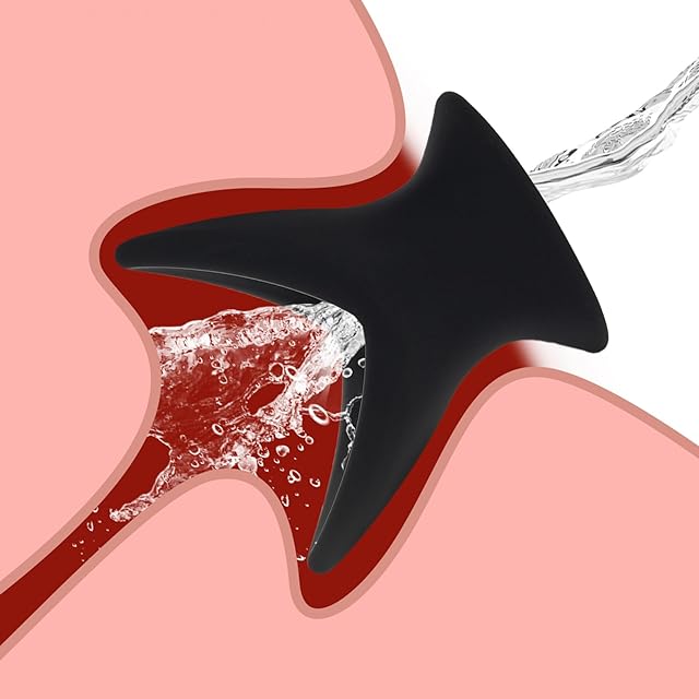 Black Hollow Anal Plug, Butt Stretcher Peeking Vagina Anus Dilator for Adult Anal Sex Toys Universal for Women Men Gay Couples Lesbian and Straight BDSM Games