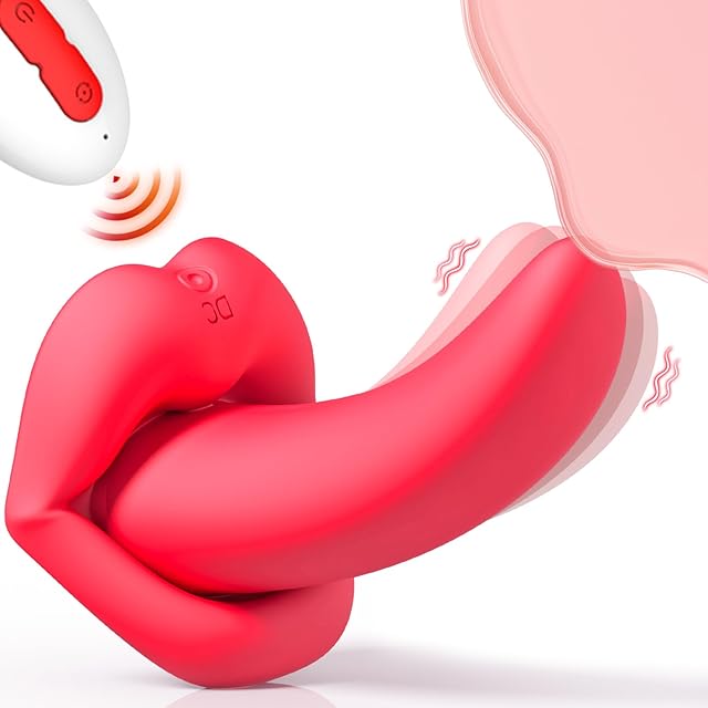 Clitoral Vibrator Mouth-Shaped Tongue Vibrator Adult Sex Toys with 10 Vibrating Modes, Remote Control Licking Vibrator Tongue Toy for Women, G Spot Nipple Anal Sex Toys for Couples