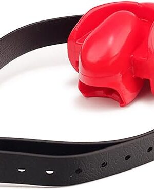 Adjustable Open Mouth Gag Ball for Oral Sex Silicone BDSM Fetish Bondage Gags & Muzzles Adult Sex Toys with Tongue Retainer Slave Restraints Device for Couples, Men (Red)