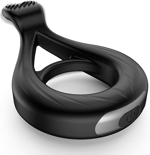 Vibrating Cock Ring Sex Toys for Men Couple, Flexible Silicone Penis Ring Vibrator with 9 Powerful Settings for Clitoris & Testicles Stimulation, Male Adult Sex Toys