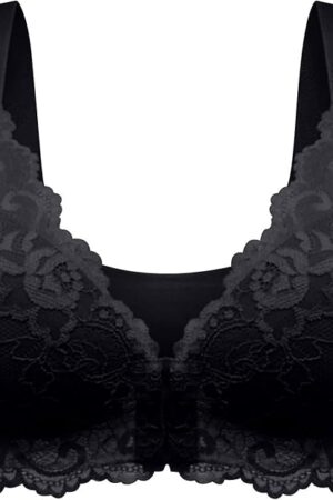 Lace Bralettes for Women Plus Size Front Buckle Full Coverage Bras Everyday Wear Push up No Underwire Sexy Bras 2023
