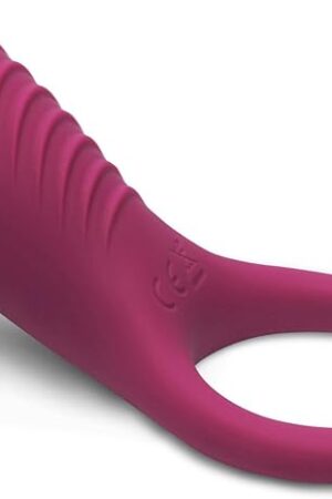 IMO Full Silicone Vibrating Cock Ring - Waterproof Rechargeable Penis Ring Vibrator - Sex Toy for Male or Couples (Wine Red)